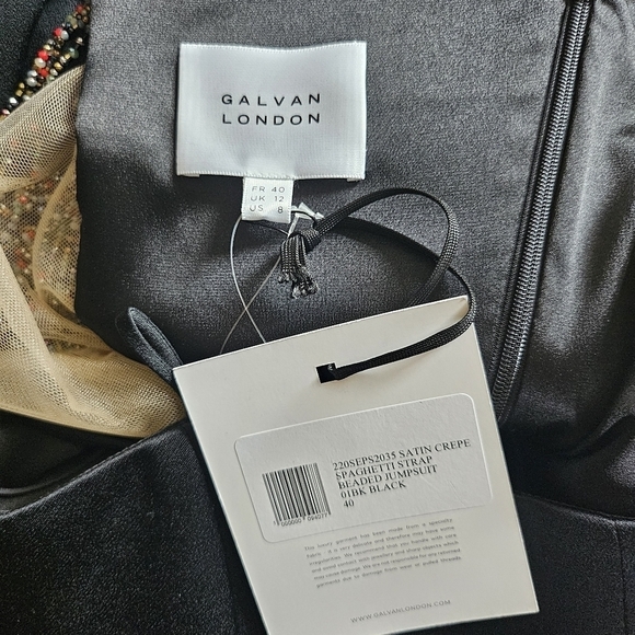 New Galvan London Spaghetti Strap Beaded Jumpsuit NWT Size 8 US - Picture 13 of 13